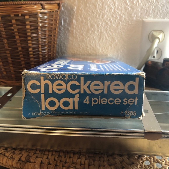 Rowoco Checkered Loaf 4 Piece Set w/Original Box - Picture 6 of 12